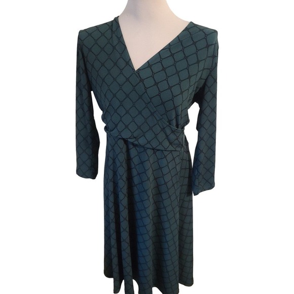 Leota faux wrap dress abstract - Picture 1 of 9
